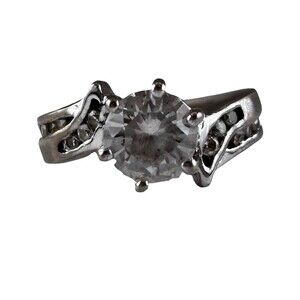 Vintage 925 Sterling CZ Ring Signed PAD Size 5.75 Channel Set Engagement Wedding